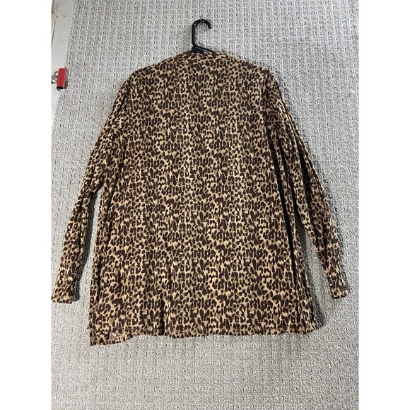 White Stag Top Womens 20 Tan Animal Print Leopard Mock 2 Pc Blouse Set Brown - Picture 7 of 9